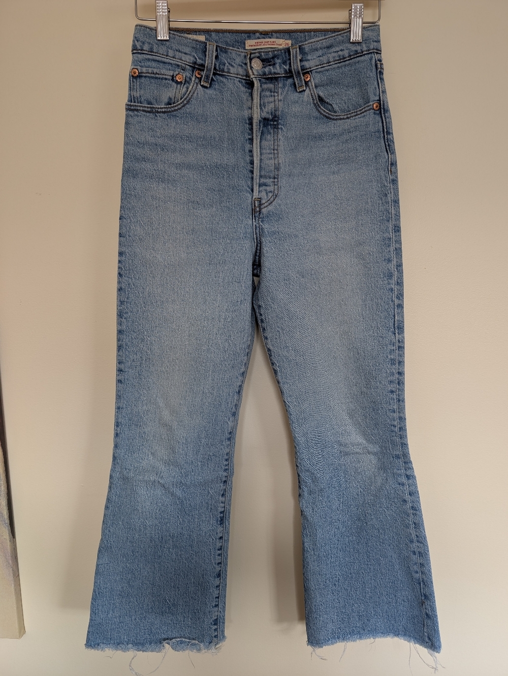 Levi's Ribcage Crop Flare Jeans 26 Blue